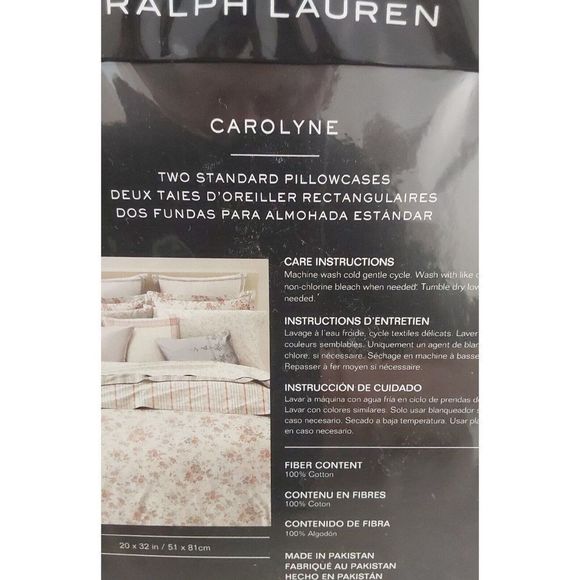 Ralph Lauren CAROLYNE VINE White Queen Sheet Set w/2-Pack Standard Pillowcases - Picture 12 of 13